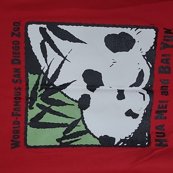 vintage San Diego Zoo Panda Hua Mei and Bai Yun Red Large Crew neck t-shirt - Picture 4 of 7